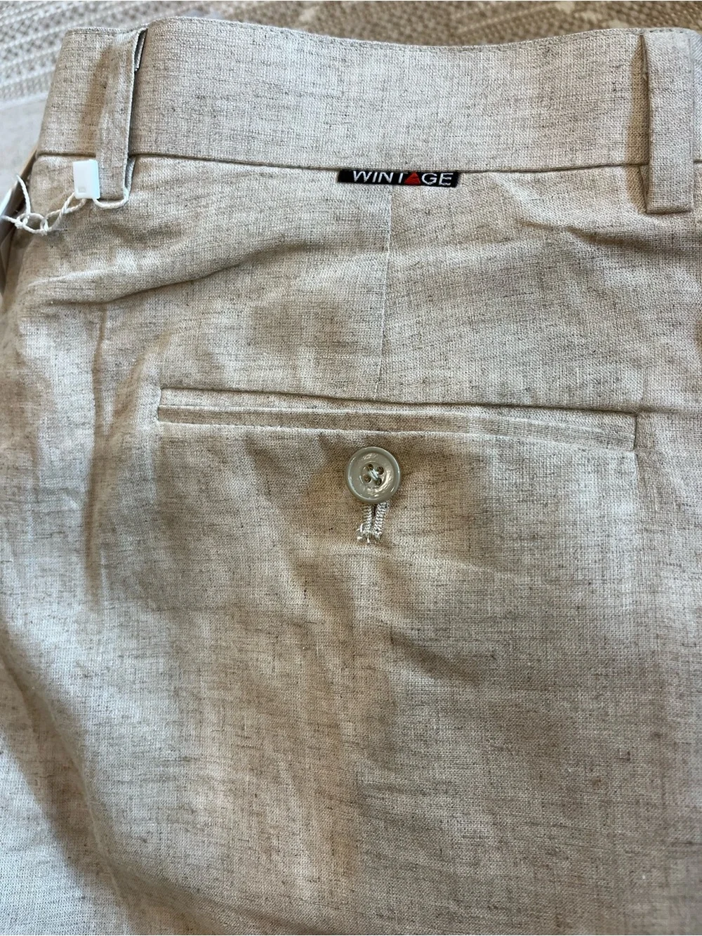 Men's Tailored Dress Pants in Light Beige